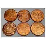 .999 Copper 1 OZ. Coins 21 Total