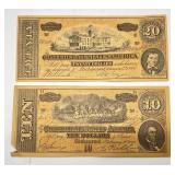 Misc. Vintage Facsimile (FAKE) US CONFEDERATE PAPER CURRENCY (Still Very Cool Vintage)