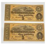 Misc. Vintage Facsimile (FAKE) US CONFEDERATE PAPER CURRENCY (Still Very Cool Vintage)