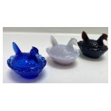 Vintage Boyd  Glass  Chicken Salt Dishes