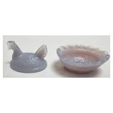 Vintage Boyd  Glass  Chicken Salt Dishes