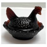 Vintage Boyd  Glass  Chicken Salt Dishes