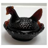 Vintage Boyd  Glass  Chicken Salt Dishes