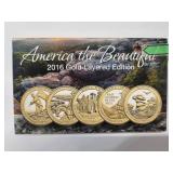 2016 America the Beautiful Mint Quarter Collection - Gold Layered Edition - 5 coins