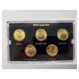 2016 America the Beautiful Mint Quarter Collection - Gold Layered Edition - 5 coins