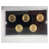 2016 America the Beautiful Mint Quarter Collection - Gold Layered Edition - 5 coins