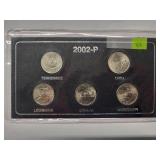 2002p State Quarters unc -  5 coins   AU
