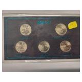 2001P State Quarters unc - 5 coins  AU