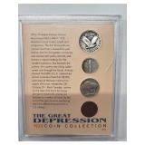 1929 The Great Depression Coin Collection - 4 coins Good - Fine (Silver Dime/Silver Quarter)