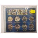 2 Centuries of Nickel Design 9 coins    Good - Very Fine