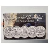 2018 America the Beautiful Quarter Collection - 5 coins -Platinum Edition Mint