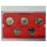 2018 America the Beautiful Quarter Collection- 5 coins - Denver Mint