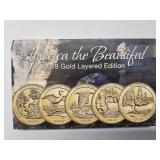 2018 America the Beautiful Quarter Collection - 5 coins Gold Layered Edition Mint