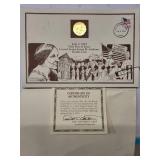 1979 24 Karat Gold plated Susan B Anthony Dollar Coin - First Day of Issue   Good