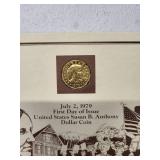 1979 24 Karat Gold plated Susan B Anthony Dollar Coin - First Day of Issue   Good