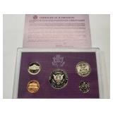1990 Mint Proof Set 5 coins -- Uncirculated
