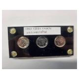 Steel Cents of 1943 - 3 coins Almost Uncirculated