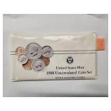 US Mint Set 1988 Uncirculated coin set with P and D Mint   - 12 coins