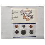US Mint Set 1992 Uncirculated - 12 coins - P and D Mint