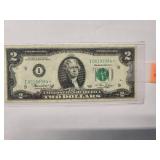 $2  star note 1976  Low serial number  I00199384*   Almost Uncirculated