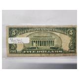 $5 Red Seal US Note 1953   Very Fine