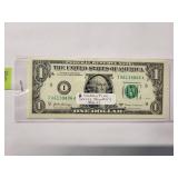 $1 Consecutive serial numbers     2017    I06139801A-I06139806A  Almost Uncirculated