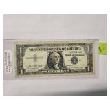 $ 1Blue Seal  silver certificate  with star  1957    Very Fine