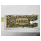 $1  Blue Seal silver certificate  with star  1957   Good