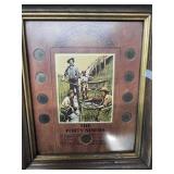 The "Forty Niners" Liberty Head Nickels Plaque with 9  coins  Very Fine