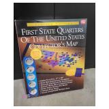 1st State Quarters of the US Collectors Map with Coins - 49 COINS