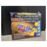 1st State Quarters of the US Collectors Map with Coins - 49 COINS