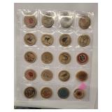 20 misc. tokens/wooden in sheet