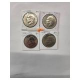 1776-1976 Eisenhower Dollars  Almost Uncirculated (4 Coins)