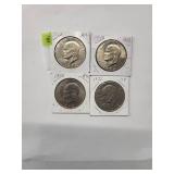 1972 Eisenhower Dollars  Almost Uncirculated (4 Coins)
