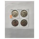 1974 Eisenhower Dollars   AU-BU (4 Coins)