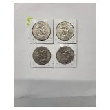 1974 Eisenhower Dollars   AU-BU  (4 Coins)