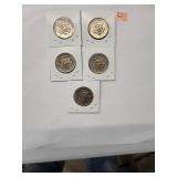 1972 Kennedy Half Dollars   Almost Uncirculated  (5 Coins)