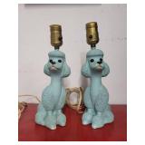 Vintage 1956 Flair Poodle Lamps "Blue/Turquoise Color"    Very Rare