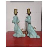 Vintage 1956 Flair Poodle Lamps "Blue/Turquoise Color"    Very Rare