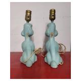 Vintage 1956 Flair Poodle Lamps "Blue/Turquoise Color"    Very Rare