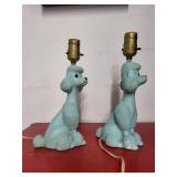 Vintage 1956 Flair Poodle Lamps "Blue/Turquoise Color"    Very Rare