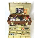 Vintage PLANO 757 Tackle Box with Tackle (including Fred Arbogast Jitterbug)