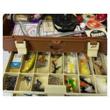Vintage PLANO 757 Tackle Box with Tackle (including Fred Arbogast Jitterbug)