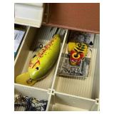 Vintage PLANO 757 Tackle Box with Tackle (including Fred Arbogast Jitterbug)