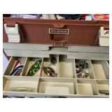 Vintage PLANO 757 Tackle Box with Tackle (including Fred Arbogast Jitterbug)
