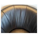 Natuzzi Black Leather Swivel Chair