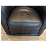 Natuzzi Black Leather Swivel Chair