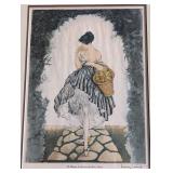 Girl with Basket of Apples by Louis Icart