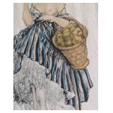 Girl with Basket of Apples by Louis Icart