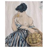 Girl with Basket of Apples by Louis Icart